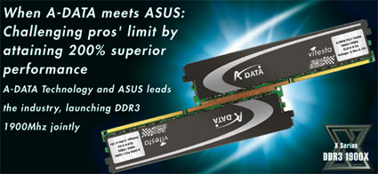 A-DATA Memory Announcing Vitesta DDR3 Memory Kits – World’s Fastest