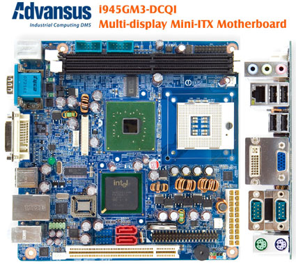 Advansus Unveils Intel 945GM Multi-display Mini-ITX Motherboard