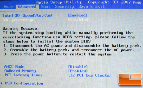 MSI Wind U100 DOC Percentage Overclocking Setting