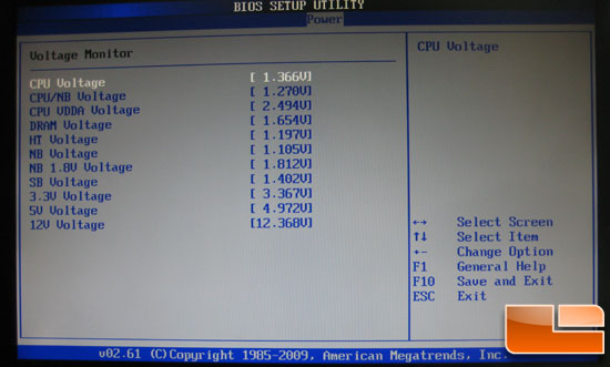 Asus Crosshair III Formula BIOS Voltage Monitor