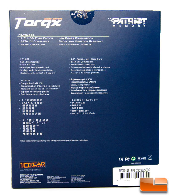 Patriot Torqx 128GB Box Rear