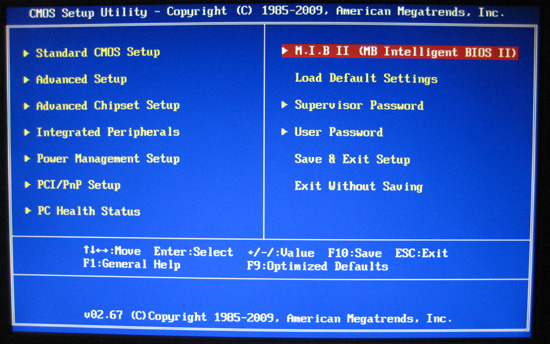 ECS P55H-A BIOS Main Menu ECS P55H-A BIOS Main Menu