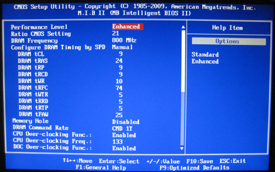 ECS P55H-A BIOS MIB Menu ECS P55H-A BIOS MIB Menu