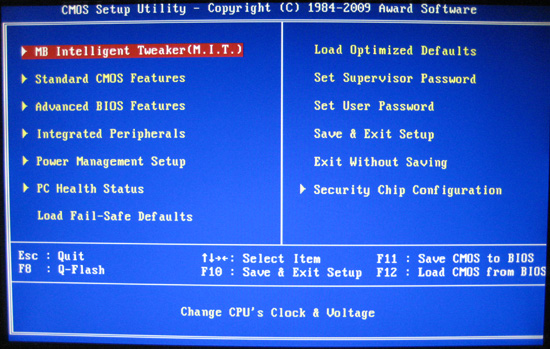 Gigabyte GA-P55A-UD6 BIOS Main Menu Gigabyte GA-P55A-UD6 BIOS Main Menu