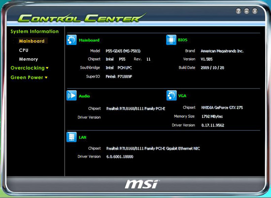 MSI Control Center