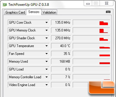 PNY Verto GeForce GT 240 GPUz Sensors PNY Verto GeForce GT 240 GPUz Sensors
