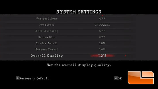 Resident Evil 5 Low Settings