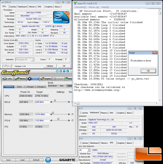 Gigabyte X58A-UD7 Overclock SuperPi 1M