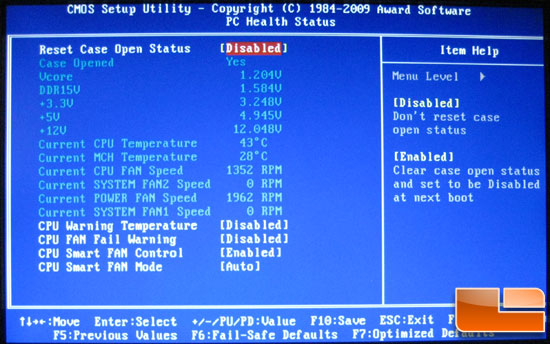 Gigabyte X58A-UD7 BIOS PC Health