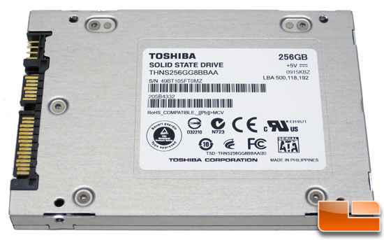 Toshiba HG2 43nm MLC 256GB SSD Back