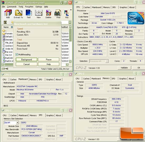 Asus Maximus III Extreme Overclocking WinRAR 5.6GHz SMP