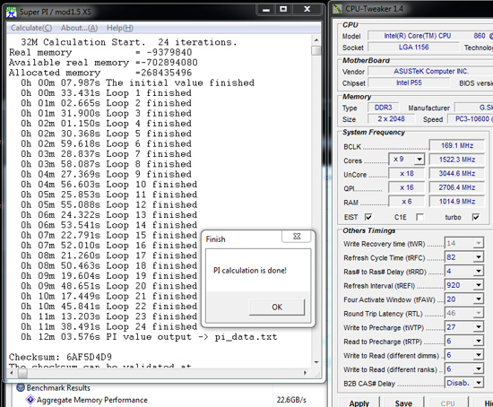 G.Skill DDR3-1600C7 ECO 1.35vdimm at DDR3-2030