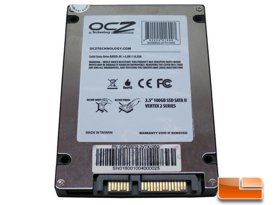 OCZ Vertex 2 100GB SSD Back