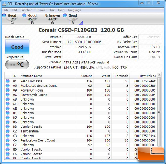 CORSAIR FORCE 120GB CRYSTAL DISK INFO CORSAIR FORCE 120GB CRYSTAL
DISK INFO