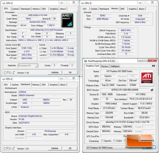 AMD Athlon II X3 445 System Settings