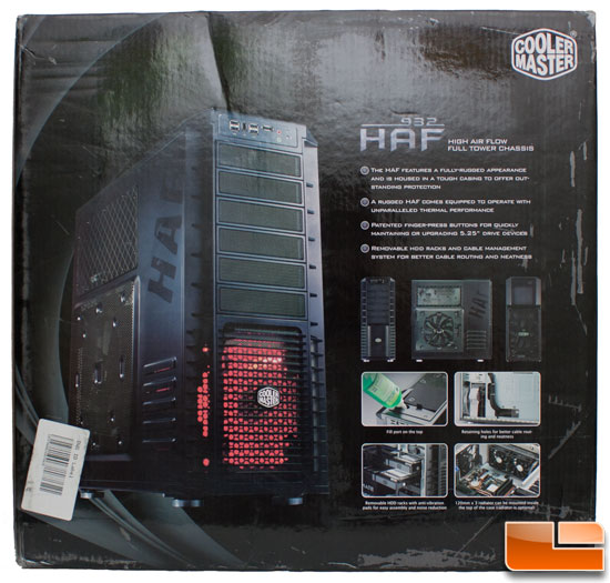 Rear View of the Cooler Master HAF 932 Black Edition Retail Box Art