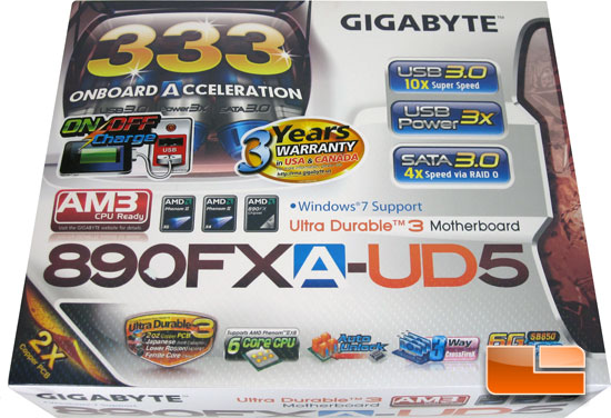 GIGABYTE 890FXA-UD5 Box and Bundle