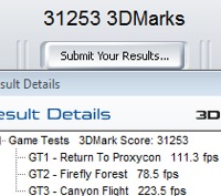 Rampage III Extreme and EVGA GTX 480 3DMark 2005 stock clocks 31253 3DMarks