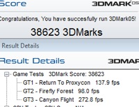 Rampage III Extreme and EVGA GTX 480 3DMark 2005 OC CPU Stock GPU 38623 3DMarks
