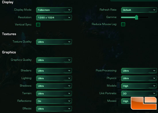 StarCraft II: Wings of Liberty Settings