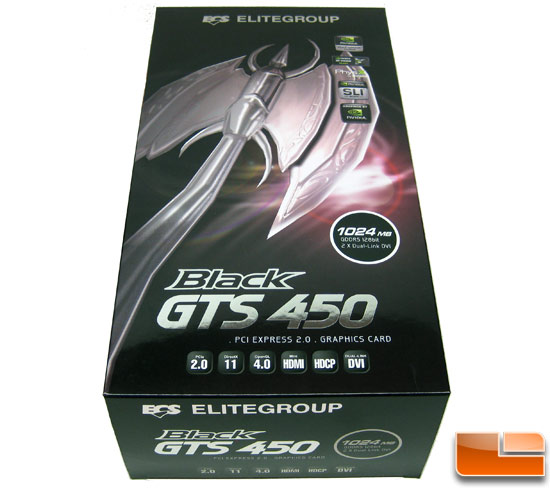 ECS GeForce GTS 450 Black Video Card Retail Box Front