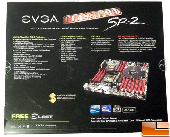 EVGA Classified SR-2 BIOS Main Menu