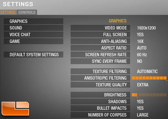 Call of Duty: Black Ops Benchmark Settings