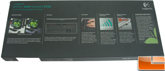 Logitech K750 Wireless Solar Keyboard Box Back