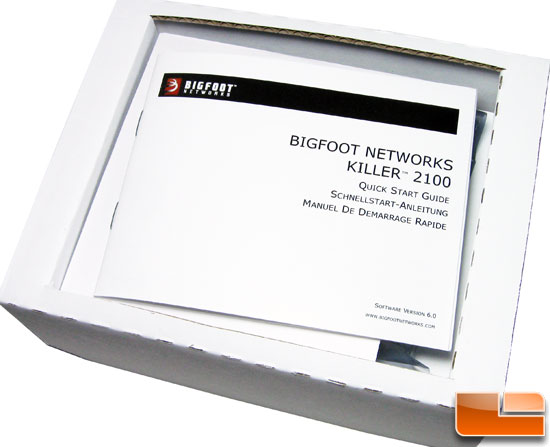 Bigfoot Networks Killer 2100 Retail Packaging
