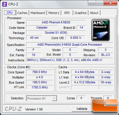 Acer Aspire 7551G CPUZ
