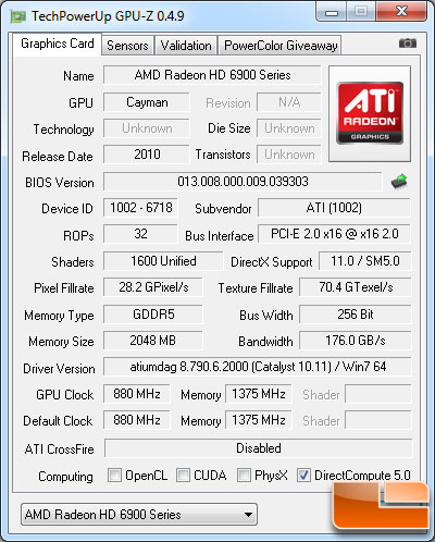  on Amd Radeon Hd 6970 Video Card Gpu Z 0 4 9 Details