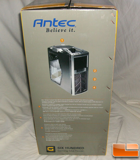 Antec 600 v2 Gaming Case Box Side