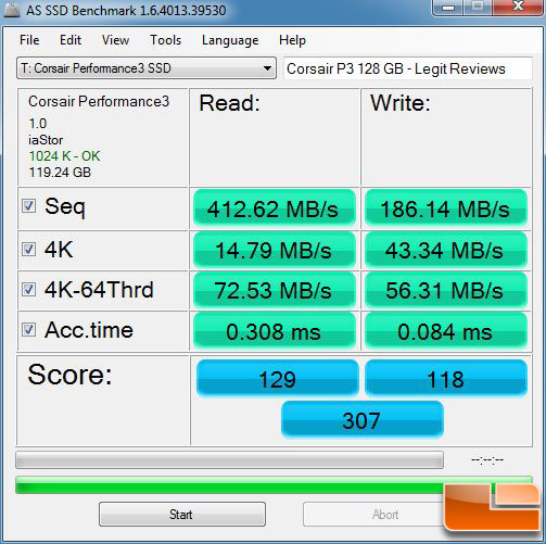 Corsair Performance 3 Series AS-SSD