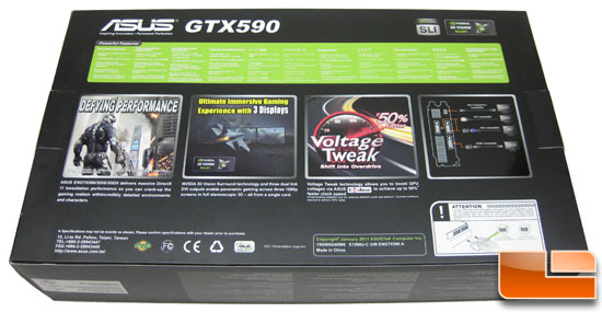 ASUS GeForce GTX590 Video Card Retail Box Back