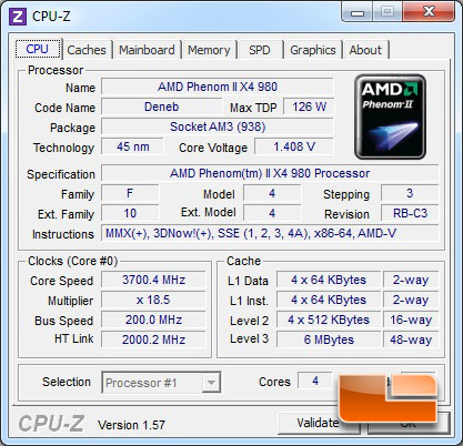 AMD Phenom II X4 980 Black Edition CPUz