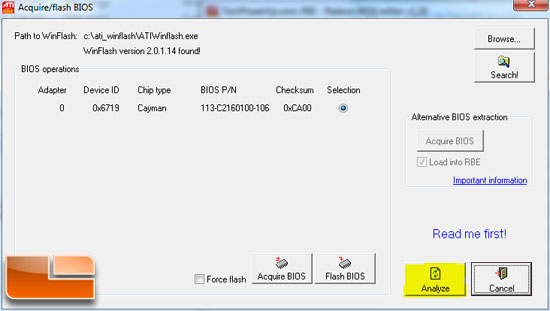 Radeon BIOS Editor - Analyze