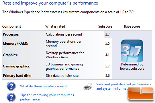 Windows Experience Index