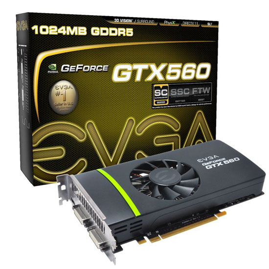 EVGA GeForce GTX 560 SC Video Card Retail Packaging