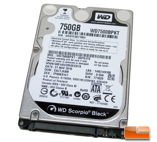 Western Digital Scorpio Black 750GB Hard Drive