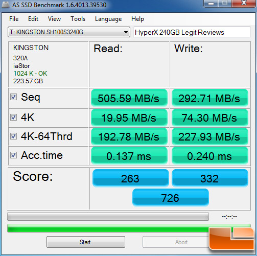 Kingston HyperX 240GB AS-SSD