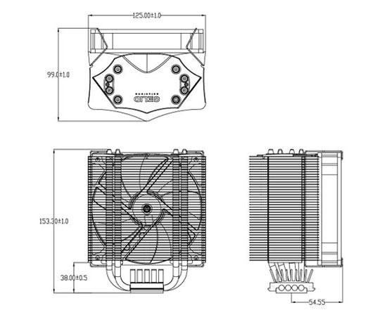 GELID Solutions Rev2 Tranquillo CPU Cooler drawing
