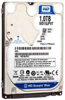 Western Digital Scorpio Blue 1TB Hard Drive