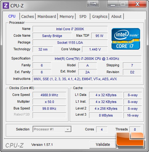 Sandy Bridge 5.0GHz CPU-z