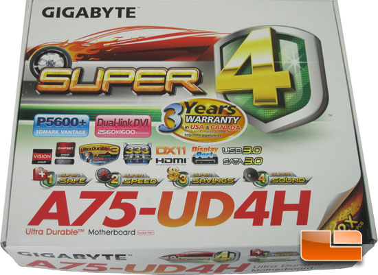GIGABYTE A75-UD4H Retail Packaging and Bundle