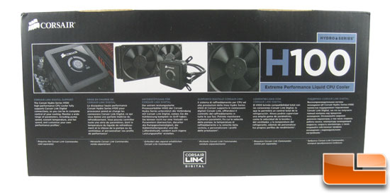 Corsair Hydro Series H100 box side cosair link