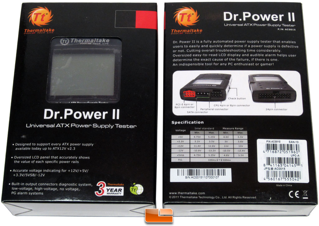 Thermaltake Dr. Power II ATX Power Supply Tester Review - Legit