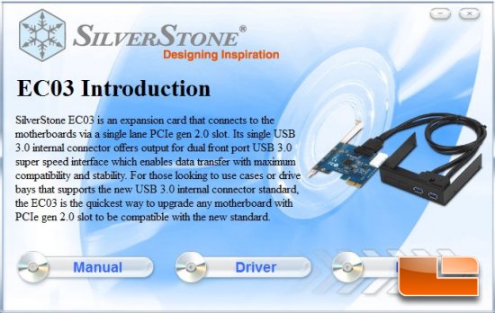 SilverStone SST-EC03B Driver Installation