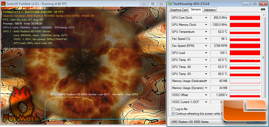 MSI N560GTX-448 Twin Frozr III Video Card Load Temperature