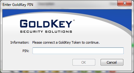 Goldkey PIN input