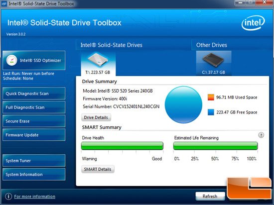 Intel 520 Series 240GB Toolbox